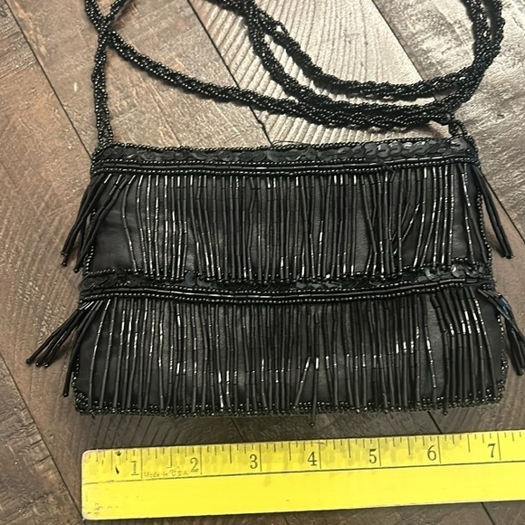 Mini Shoulder Purse Beaded Black Evening Bag - Picture 3 of 14